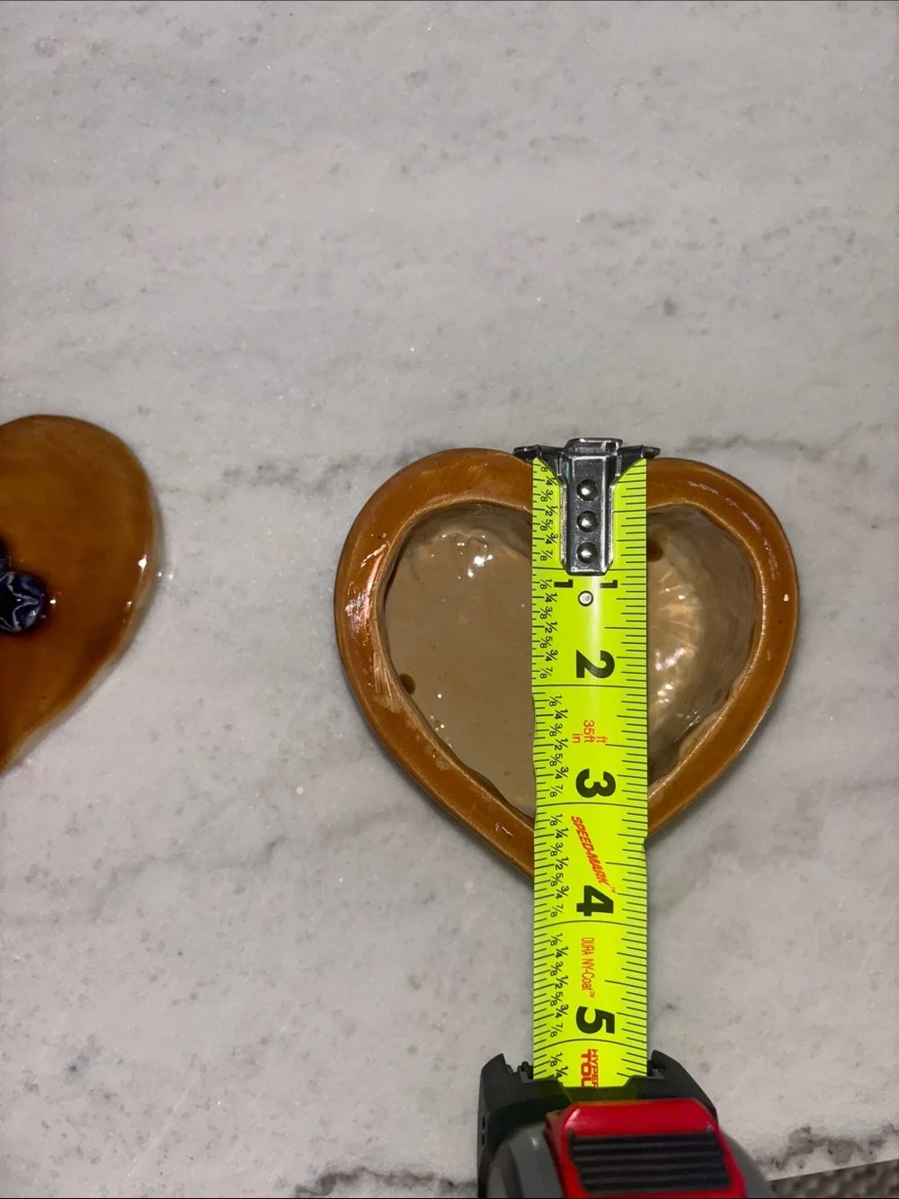 Ceramic Heart Stack Pancake Trinket Box - Syrup , Butter & Blueberry Accent RARE